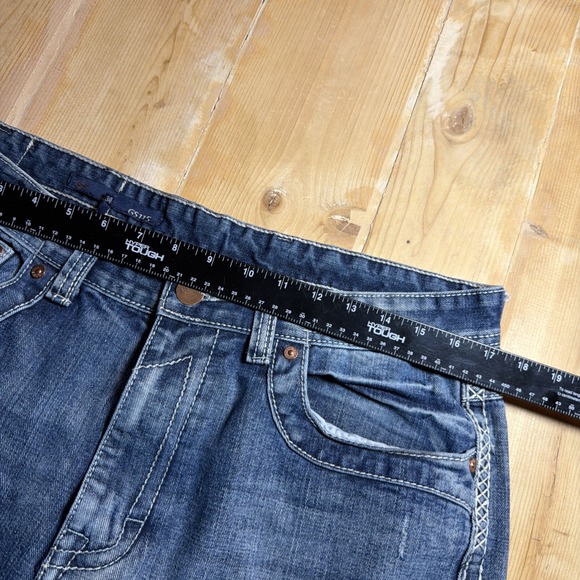 GS115 Jeans Mens 34x31 Blue Straight Leg Pockets Denim Medium Wash - Picture 4 of 7